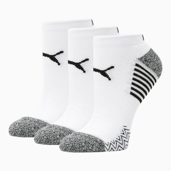 Women's Low Cut Socks [3 Pack], WHITE / BLACK, extralarge